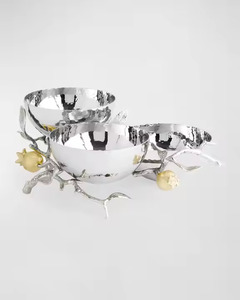 Bols modernes en laiton et en acier pour fruits décoratifs, marbre et bois pour comptoirs et tables pour la maison - Product Image 4