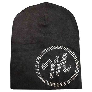 Beanies de punto con estampado de diamantes de imitación para mujer, gorro personalizado de moda para temporada de invierno, la mejor tendencia, 2020 - Product Image 2
