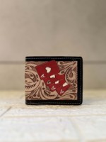 Dompet kulit bertatah tangan desainer grosir Dompet ritsleting panjang pria diskon besar-besaran tempat uang warna coklat mode hadiah untuk pria