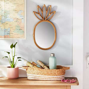 Diseño único en forma de piña espejo de pared de ratán decoración de la habitación de los niños espejo decorativo de lujo para el hogar - Product Image 5