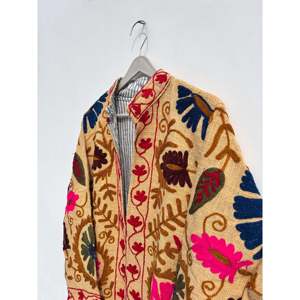 Veste pour femme en coton tissé brodé à la main style bohème, légère, respirante, à manches longues, style Prairie Chic, printemps - Product Image 2