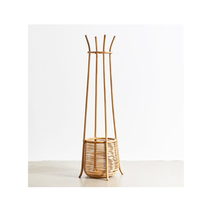 Multifunctional Rattan Coats hang <b>Racks</b> Entryway <b>Wooden</b> Coat <b>Rack</b> Hanger Stand with <b>Storage</b> Basket for Kids and Adults Wholesale - Product Image 3