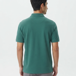 Proveedor OEM ODM, Camiseta Polo de Algodón de Manga Corta Verde para Hombre, Color Sólido, Transpirable, Diseño Casual, Corte Regular, Tejido Oxford - Product Image 3