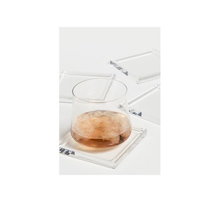 Dessous de verre uniques en noyer sûr pour café Dessous de verre à paillettes acryliques pour les événements de banquet pour différentes tailles personnalisées - Product Image 2
