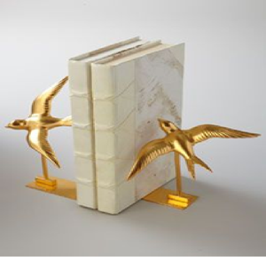 Elegant gold greyhound dog <b>bookends</b> on clear glass bases. Available at wholesale prices. - Product Image 2