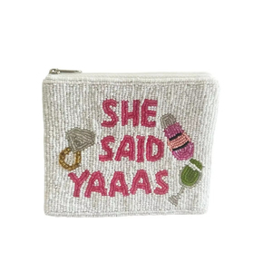 Monedero bordado con cuentas elegante y bonito SHE SAID YAAAS con estilo llamativo de moda y detalles de diseñador superior para niña - Product Image 1