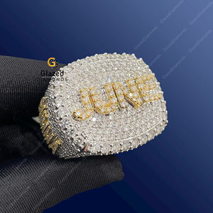 Adorn Your Finger With Elegance of a Hip Hop <b>Ring</b> Featuring a Brilliant Round Cut Lab Grown Diamond <b>Set</b> in 925 <b>Sterling</b> <b>Silver</b> - Product Image 1