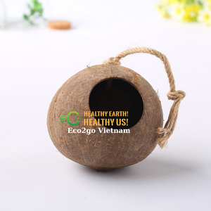 Casa de pájaro de coco de diseño personalizado, Nido de Pájaro de coco, carcasa de coco para pájaros con escalera colgante en Vietnam - Product Image 5