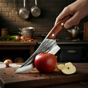 Couteau de chef professionnel en acier Damas, fait à la main, ambidextre, manche en bois, couteau de cuisine multifonctionnel pour retirer les os et la viande - Product Image 4