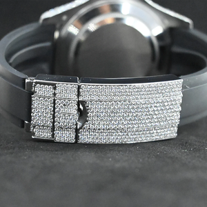 Unisex Luxury Square High Full Iced Diamond Watch Attractive Design VVS Customized Moissanite Stainless Steel <b>Band</b> Direct India - Product Image 3
