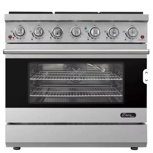 Cuisinière à gaz et électrique professionnelle Sale Du Ro Kitchen 36 pouces en acier inoxydable avec four à convection, autonome, pour usage en restaurant, 5,5 pi³ Ft - Product Image 2