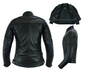Veste en cuir véritable pour hommes, blouson de motard noir, chaud, imperméable, respirant et écologique, pour l'équitation décontractée au quotidien - Product Image 3