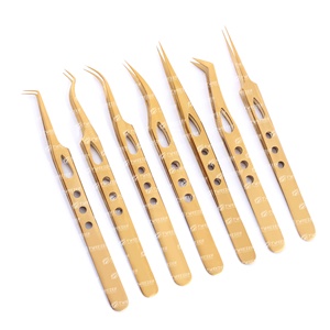 Pince à épiler pour cils Logo personnalisé Pince à épiler pour extension de cils Conception de trous Pince à épiler professionnelle en acier inoxydable Outils pour cils - Product Image 2