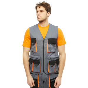 Chaleco de Trabajo Unisex Personalizado Lisboa, Resistente al Viento, de Poliéster con Forro Impermeable, Cremallera y Múltiples Bolsillos para Uso en Exteriores - Product Image 1