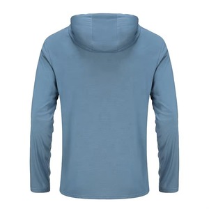 Hombres de alta calidad UPF50 + poliéster de bambú Color personalizado al aire libre bloqueador solar UV manga larga Sudadera con capucha rendimiento pesca camisa - Product Image 3