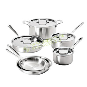 Juego de utensilios de cocina profesional clásico de acero inoxidable de 10 piezas con herramientas manuales de alta calidad - Product Image 3