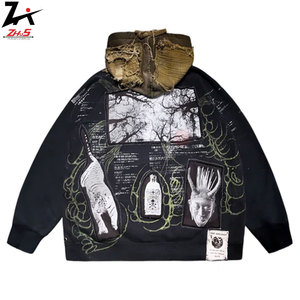 เสื้อฮู้ดผ้าฝ้าย100% ย้อมสี3D ผ้าปักเป็นมิตรกับสิ่งแวดล้อมพร้อมโลโก้ที่กำหนดเองได้ตามต้องการ - Product Image 3