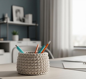 Petit panier en macramé mignon, organisateur polyvalent pour clés, épingles, petits objets, décoration de la maison, utilisation sur table et décorative, en provenance d'Inde - Product Image 6