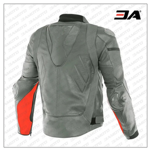 Veste de course moto Zuzuki pour homme en cuir de vache véritable avec protection CE niveau 2 et protège-dos - Product Image 2