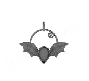 Colgante de plata de ley de moda 37*32mm buena calidad genuino circón bisel ajuste boda joyería regalo encontrar componentes - Product Image 2