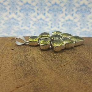 สร้อยคอผู้หญิงทำด้วยมือ925เงินสเตอร์ลิงพร้อมจี้พลอยโทแพซมะนาวเหลี่ยมเพชรพลอยชุดฝาของขวัญเครื่องประดับอินเดีย - Product Image 2