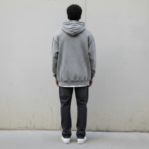 Sweat-shirts à capuche surdimensionnés en coton 100% de haute qualité OEM/ODM, logo brodé personnalisé, couleur unie, respirant - Product Image 2