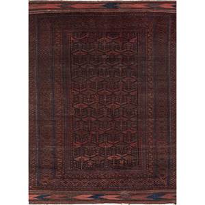 Alfombra de Lana Anudada a Mano de Gran Tamaño Nuray, Diseño Geométrico Boho Rojo Naranja para el Hogar, Pasillo, Sala de Estar - Paem-1082, Alfombra Jaipur US - Product Image 1