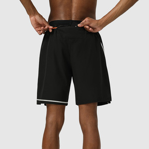 Transpirable suelto de talla grande verano poliéster Spandex Five-Quatar pantalones cortos Fitness correr cuatro lados elásticos deportes DDP envío - Product Image 3