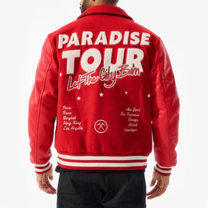 Veste universitaire de haute qualité en gros pour hommes, broderie en chenille, manches en cuir, veste universitaire personnalisée pour hommes, veste de baseball - Product Image 4