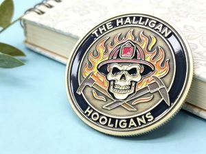 عملة تذكارية معدنية مخصصة بدون حد أدنى للطلب، مصنوعة من النحاس مع طلاء ثلاثي الأبعاد بالمينا، مطلية بالفضة أو الذهب العتيق - Product Image 2