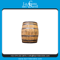 Meilleur baril à vin en bois brun fait main de 200 litres avec finition laquée noire en provenance du Mexique La Casa Del Barril pour le vin et la bière