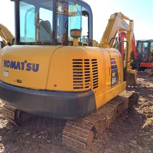 Mini-excavatrice sur chenilles hydraulique d'occasion Komatsu PC56, 6 TONNES, composants de base, origine japonaise, testée, 99% NEUF, en STOCK, à VENDRE - Product Image 3