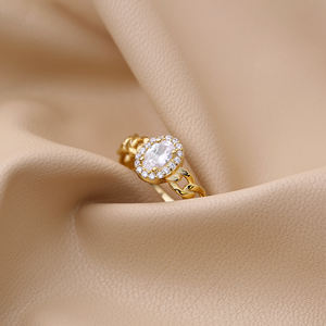 Gourmet Design 925 Sterling Silver Jewelry Handmade Oval Shape Clear Zircon Stone Cluster <b>Ring</b> for Weddings Parties Turkish - Product Image 4