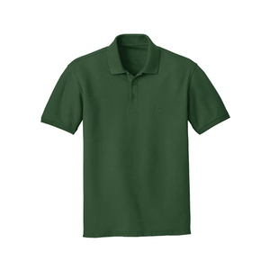 Camisa Polo Oxford de Manga Corta Verde Sólido para Hombre, Diseño Casual con Botones Tejidos, Corte Regular - Product Image 1