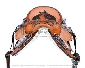 Selle en cuir de course Western Barrel de qualité d'exportation indienne légère et élégante - Product Image 3