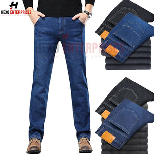 Pantalones vaqueros de buena calidad 2024, venta al por mayor, pantalones vaqueros transpirables personalizados azules y negros, pantalones vaqueros holgados informales de algodón de talla grande para hombre - Product Image 2