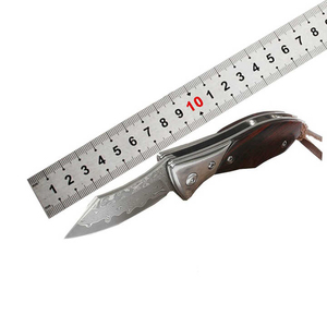 Cuchillo de cocina de hoja fija de acero de Damasco forjado duradero mango de madera proveedor de diseño OEM grado Industrial profesional de Pakistán - Product Image 5