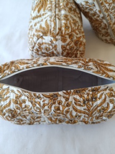 Sac fourre-tout en coton bohème de qualité, pochette matelassée pour la plage, pour femmes, petite à moyenne capacité, fermeture éclair, motif de fil, style tendance - Product Image 5