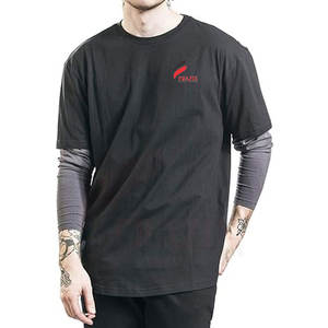 Logo personnalisé grande taille double couche manches chemise motif solide polyester/coton prix de gros - Product Image 3