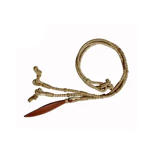 มือถักธรรมชาติ Rawhide แสดง Romel Romal Reins ม้า Tack ธรรมชาติ SRM073 - Product Image 1