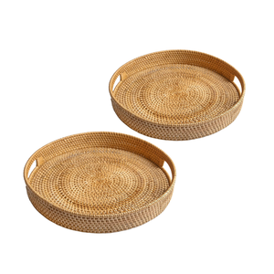 Handcrafted <b>Bamboo</b> RATTAN TRAY FRUIT STORAGE <b>BASKET</b> Stylish and Functional for Any Room in Your Home for Serving and Organizing - Product Image 1