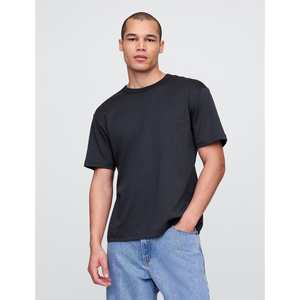 เสื้อยืดโอเวอร์ไซส์ผู้ชายแบบยูนิเซ็กซ์ เนื้อผ้านุ่ม ระบายอากาศได้ดี ผ้าเจอร์ซีย์คอตตอน 100% ทรงหลวม ไหล่ตก แขนสั้น ผ้าหนา - Product Image 4