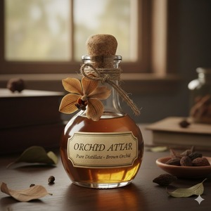 Attar d'orchidée brune, huile de parfum concentrée, floral boisé, luxe, non alcoolisé, longue durée, attar pour hommes et femmes par Ayursav - Product Image 1