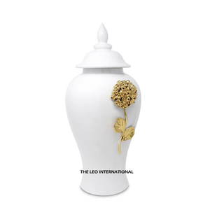 Venta caliente textura en relieve tarros de jengibre decorativos jarrón plateado Juego de 2 tamaños múltiples característica ecológica - Product Image 2