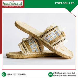 Vente en gros 100% Espadrilles en toile de coton faites à la main légères d'été à feuilles persistantes avec fermeture à enfiler de la meilleure qualité respirante pour - Product Image 5