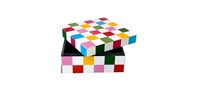 Boîte de rangement pour bijoux en os incrusté coloré, organisateur de souvenirs à carreaux multicolores, boîte cadeau bohème en bois MDF, taille personnalisée MS