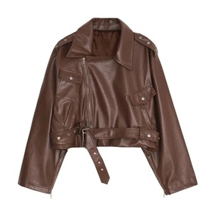 Men's Autumn Streetwear PU Leather Jacket with Machine Casual Lining Trendy Personality Tops Mens Clothing - Product Image 5