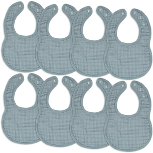 Customized Six-Layer Organic Cotton <b>Muslin</b> Burpcloth <b>Baby</b> Clothing Steel Blue Pack of 6-Includes Dyeing and Printing - Product Image 3