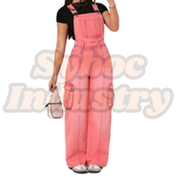 Ensemble en denim pour femmes Nouveau style rose de combinaison de saut Lavage à l'acide Écologique Dames personnalisées Ensembles en denim pour tous les jours