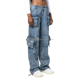 Nueva moda para mujer, ropa informal para exteriores, pantalones vaqueros de mezclilla, transpirables, de secado rápido, logotipo personalizado, estampado y Color personalizado - Product Image 4